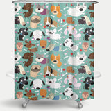 Cortina de Baño Patron perritos