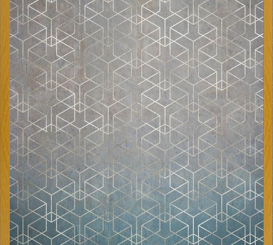 Cuadro Geométrico Plata Grunge
