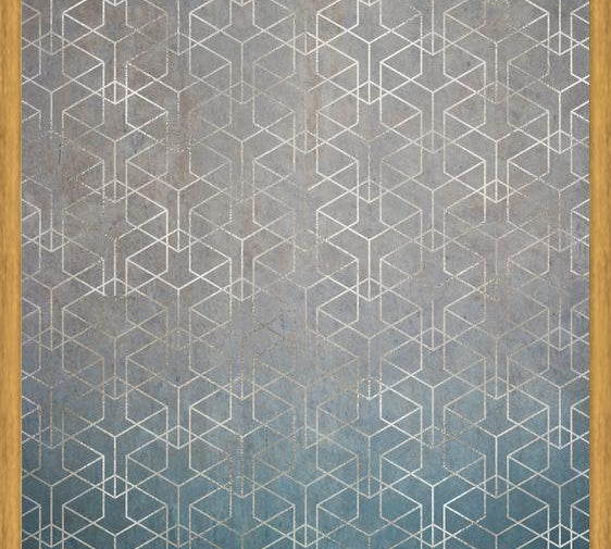 Cuadro Geométrico Plata Grunge