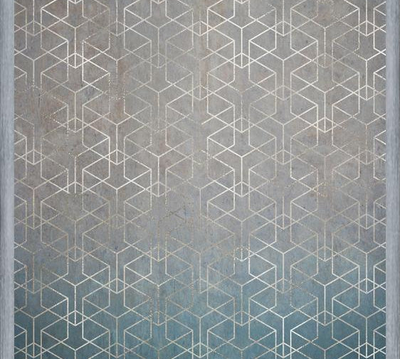 Cuadro Geométrico Plata Grunge