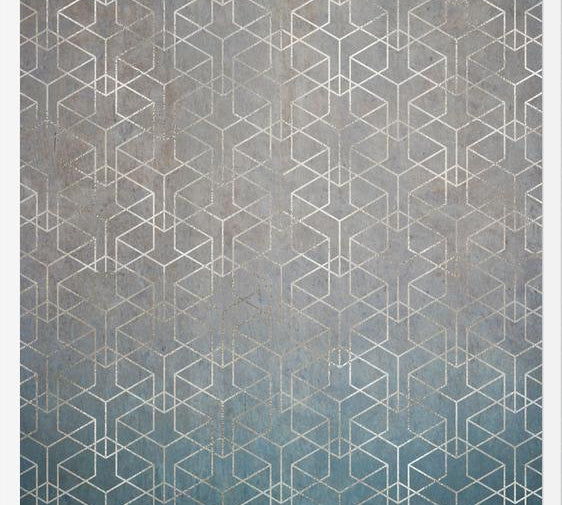 Cuadro Geométrico Plata Grunge