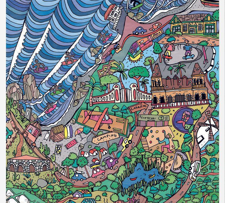Cuadro Ilustración Pichilemu, Chile