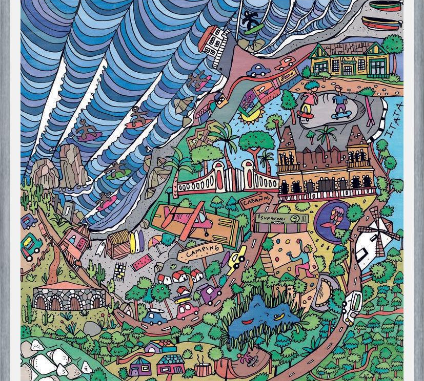 Cuadro Ilustración Pichilemu, Chile