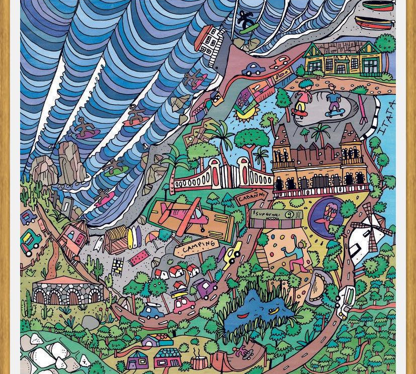 Cuadro Ilustración Pichilemu, Chile
