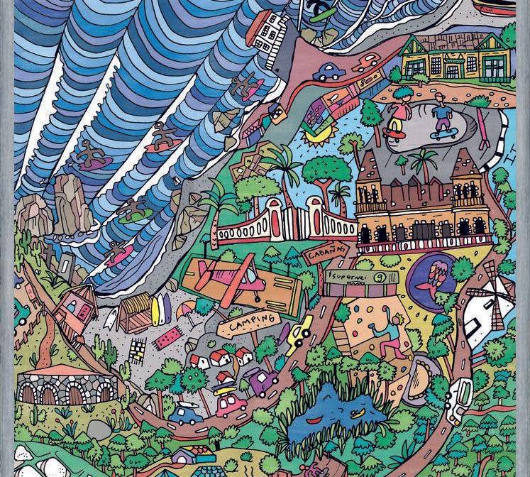 Cuadro Ilustración Pichilemu, Chile