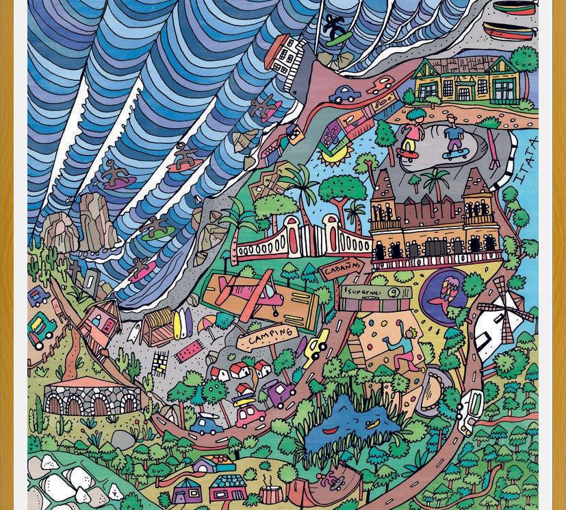 Cuadro Ilustración Pichilemu, Chile
