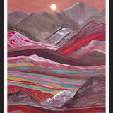 Cuadro Raibow Mountains And Full Moon