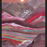 Cuadro Raibow Mountains And Full Moon