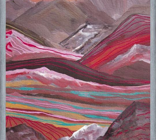 Cuadro Raibow Mountains And Full Moon