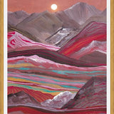Cuadro Raibow Mountains And Full Moon
