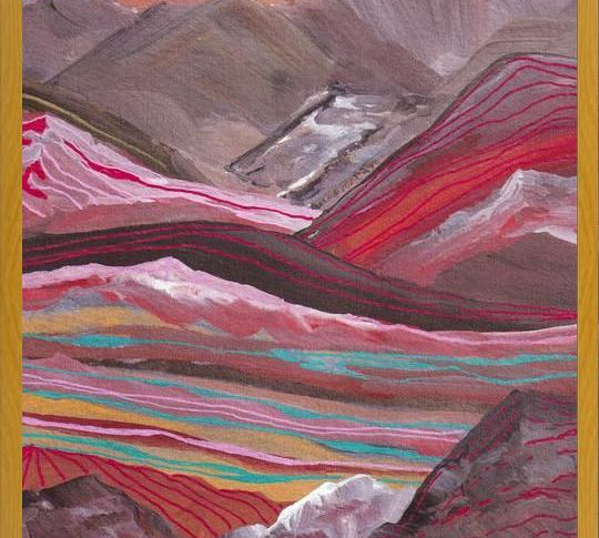 Cuadro Raibow Mountains And Full Moon