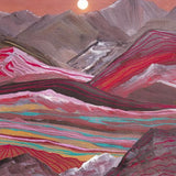 Canvas Raibow Mountains And Full Moon