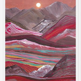 Cuadro Raibow Mountains And Full Moon