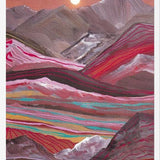 Cuadro Raibow Mountains And Full Moon