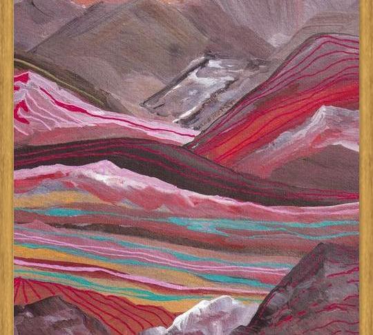 Cuadro Raibow Mountains And Full Moon