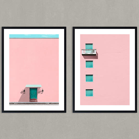 Set de Cuadros Ventanas, balcón y puerta