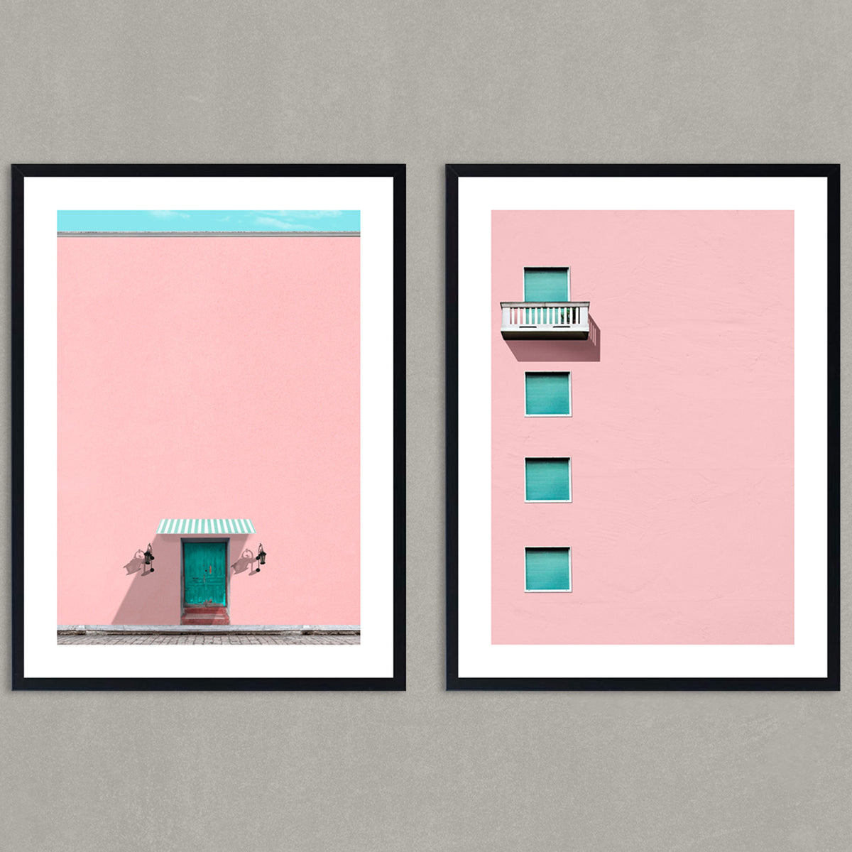 Set de Cuadros Ventanas, balcón y puerta