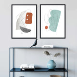 Set de Cuadros Abstraction with gray lines