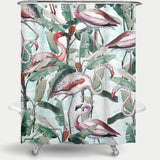 Cortina de Baño Floral and Flamingo VIII