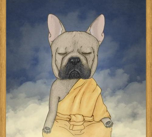 Cuadro Frenchie meditation