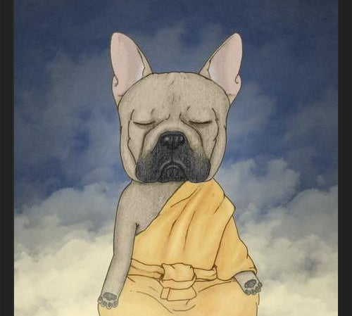 Cuadro Frenchie meditation