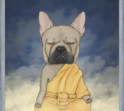 Cuadro Frenchie meditation