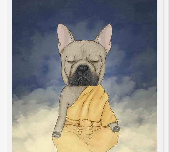 Cuadro Frenchie meditation