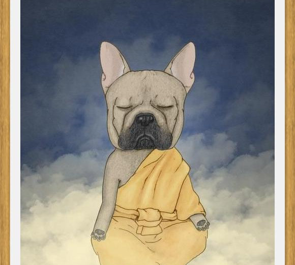 Cuadro Frenchie meditation