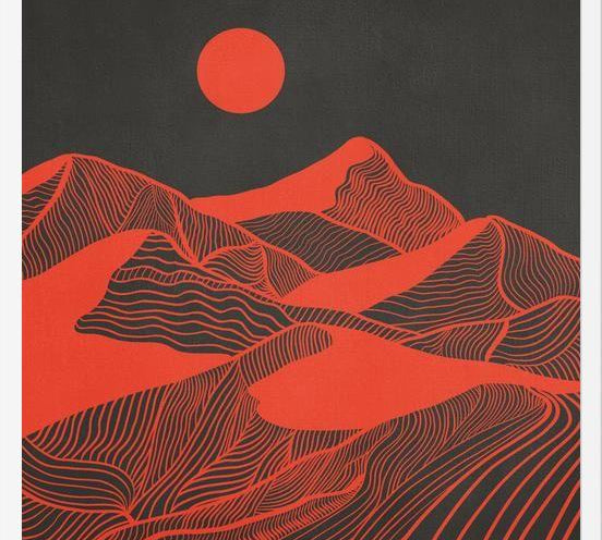 Cuadro Vintage Mountains Line Art 02