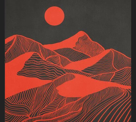Cuadro Vintage Mountains Line Art 02