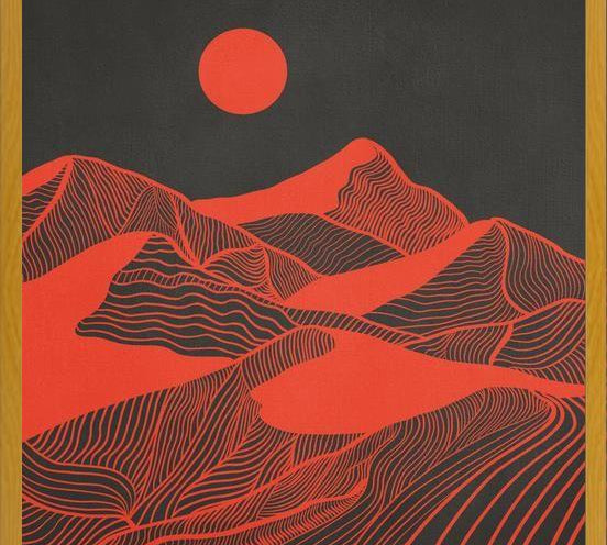 Cuadro Vintage Mountains Line Art 02