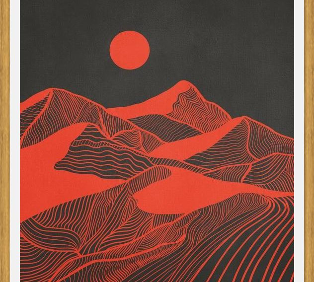 Cuadro Vintage Mountains Line Art 02