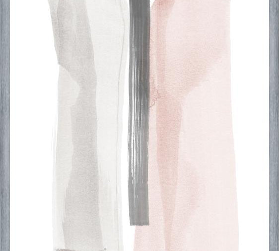 Cuadro Brushstrokes in gray and pink II