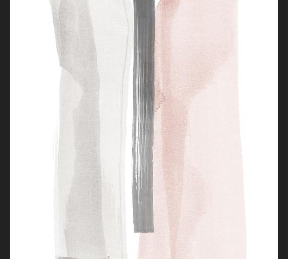 Cuadro Brushstrokes in gray and pink II