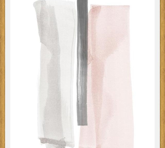 Cuadro Brushstrokes in gray and pink II