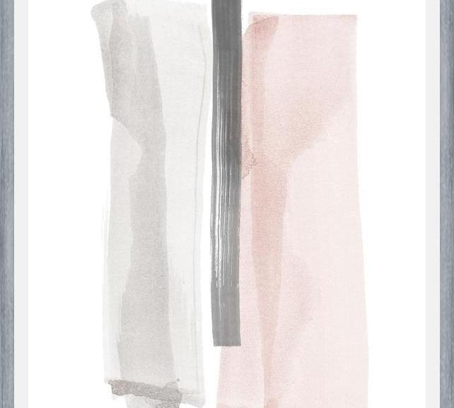 Cuadro Brushstrokes in gray and pink II