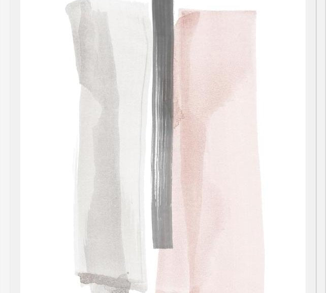 Cuadro Brushstrokes in gray and pink II