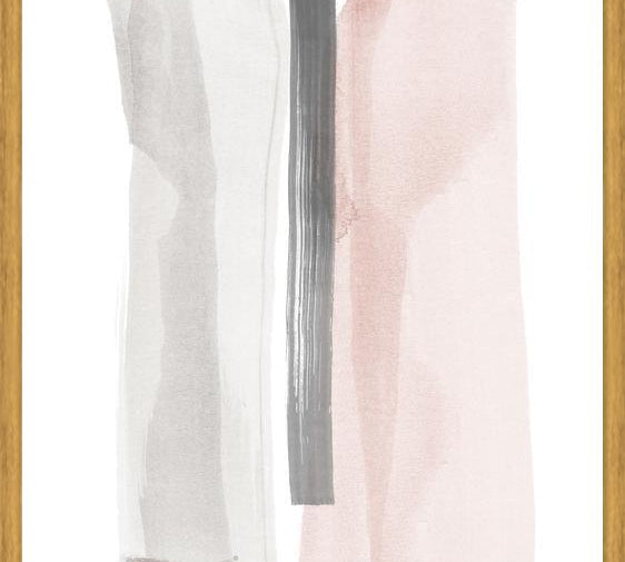 Cuadro Brushstrokes in gray and pink II