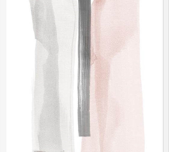 Cuadro Brushstrokes in gray and pink II