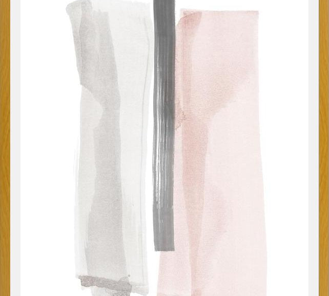 Cuadro Brushstrokes in gray and pink II