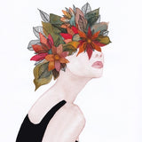 Canvas Woman in flowers, watercolor 2