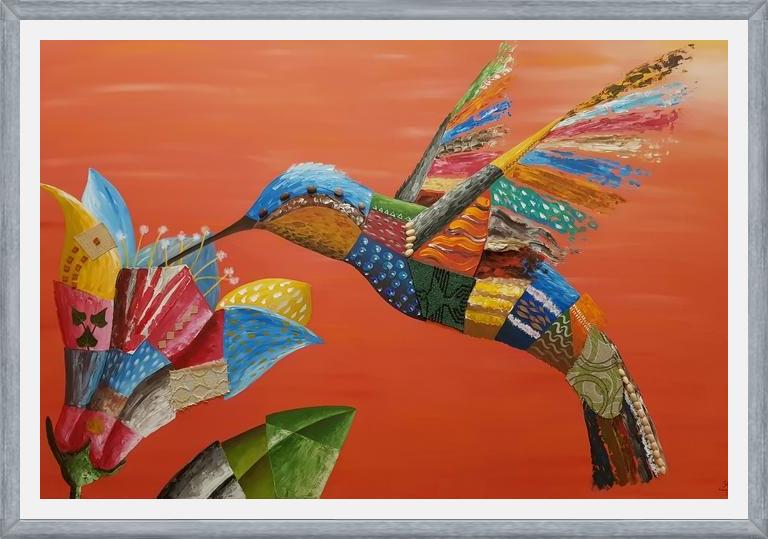 Cuadro El colibrí y la flor
