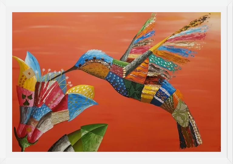 Cuadro El colibrí y la flor