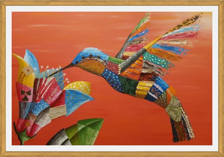 Cuadro El colibrí y la flor
