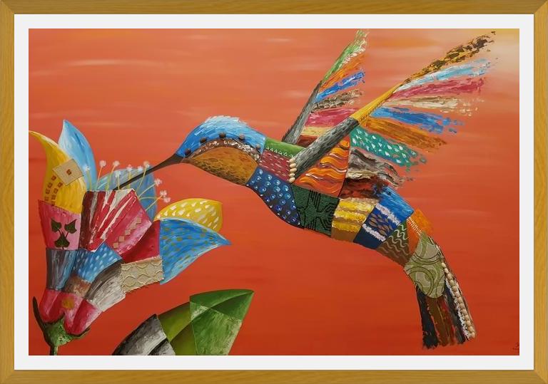 Cuadro El colibrí y la flor
