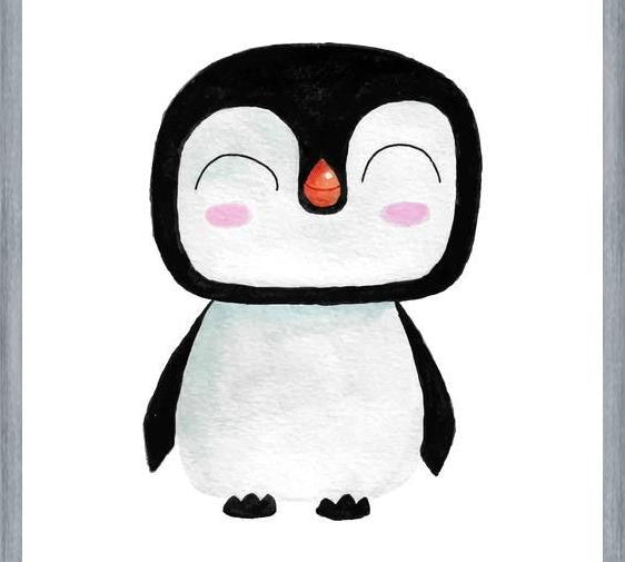 Cuadro Pingüinito en acuarela
