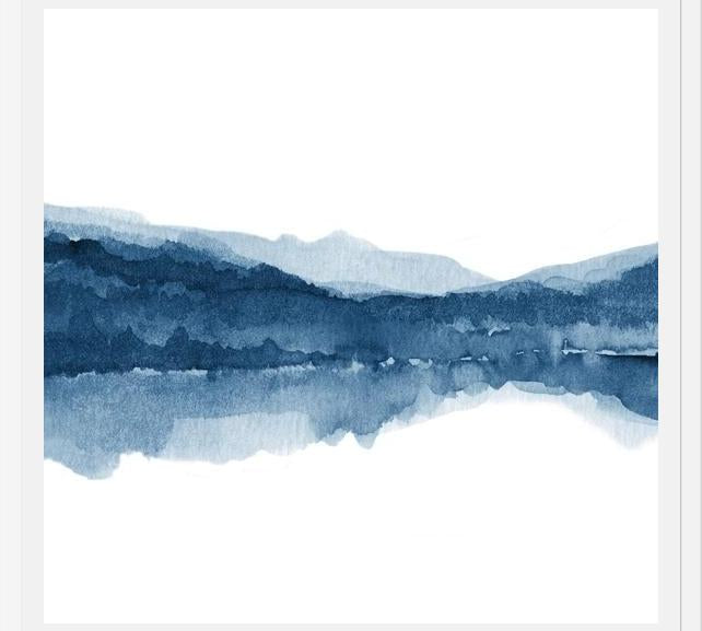 Cuadro Navy blue watercolor landscape