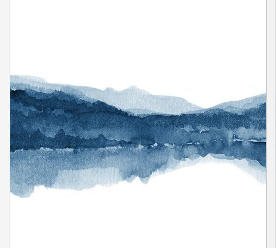 Cuadro Navy blue watercolor landscape