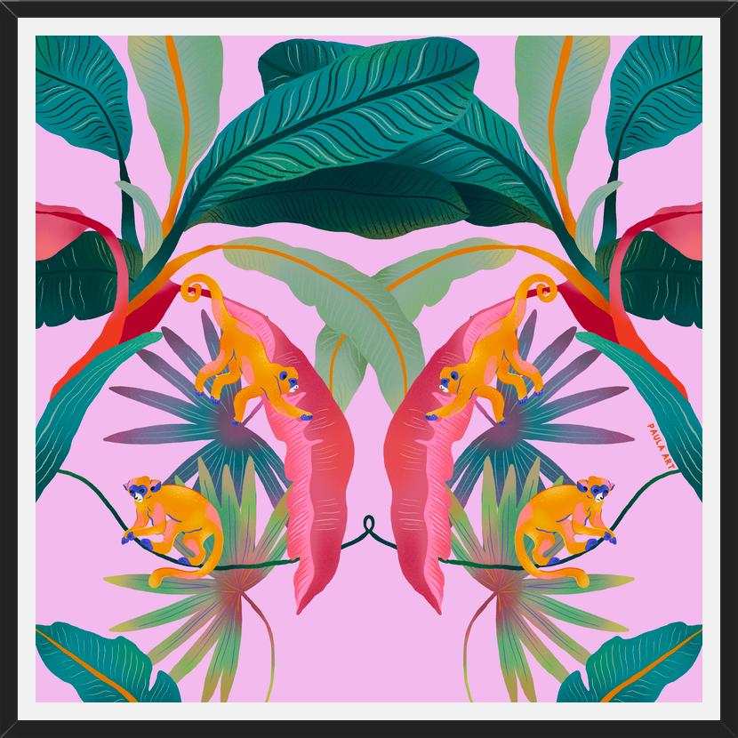 Cuadro Tropical Rosa