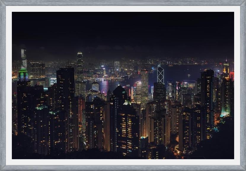Cuadro Hongkong Skyline en la noche